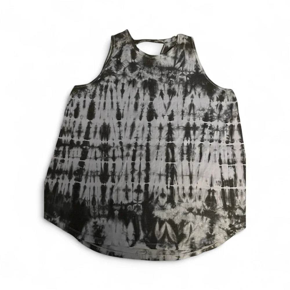 Tie-Dye Sleeveless‎ Top - Dark Blue and Light Blue